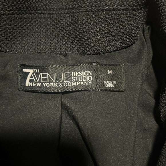 New York & Company 7th Avenue Design Studio Black Suit Jacket with Tweed Trim - Picture 6 of 6